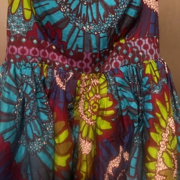 Sika Strapless Fit & Flare Dress - Floral Ghanian Print - Picture 8 of 16